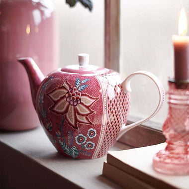 Pip Studio Flower Festival Large 1.6L Teapot - Pink